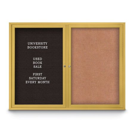 UNITED VISUAL PRODUCTS Corkboard, Synthtc Forbo/Black, 24" x 36" UV430H-BLACK-FORBO